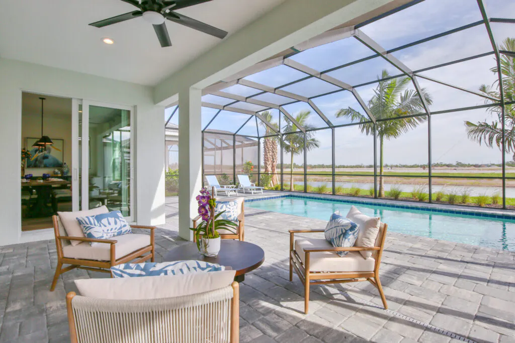 new homes florida outdoor living pool New Construction vs. Resale